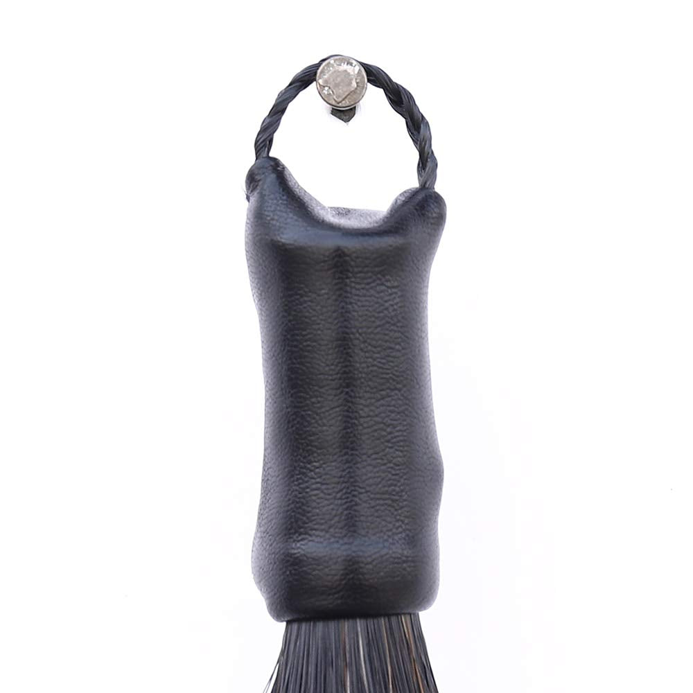 Y.J TAILS Horse Tail Extensions with Braided Horsehair Loop, Blunt Cut Bottom, 34-36 inches Long and 1 lb Weight (Natural Black)