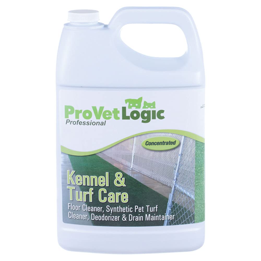 Pro Vet Logic Kennel & Turf Care- Floor Cleaner, Synthetic Pet Turf Cleaner, Deodorizer & Drain Maintainer- Gallon (Concentrated