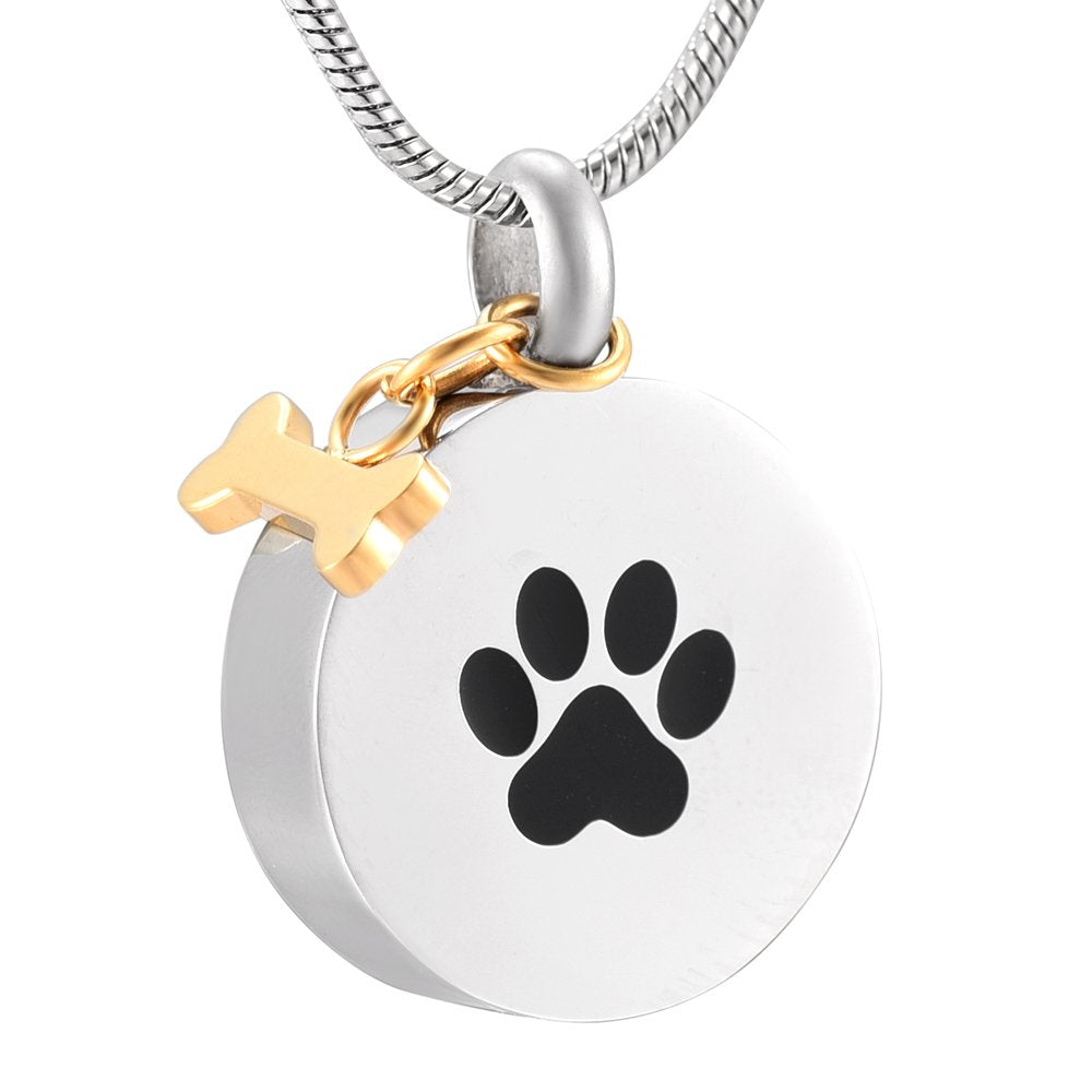 Ashes Necklace For Men Or Women Custom Dog Cremation Jewelry - Urns For Ashes Personalized Dog Urn Necklace For Pet Memorial - P