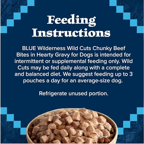 Blue Buffalo Wilderness Trail Toppers Wild Cuts Wet Dog Food, High-Protein & Grain-Free, Made with Natural Ingredients, Chunky B