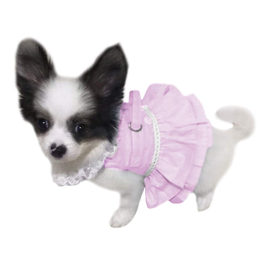 Creation Core Breathable Cat Lace Dress Harness With Matching Lead Leash Set(Pink,S)