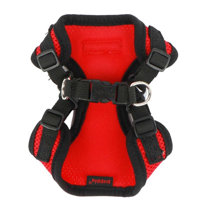 Puppia Para-Hc1533-Rd-M Red Soft Harness C Pet-Vest-Harnesses, Medium