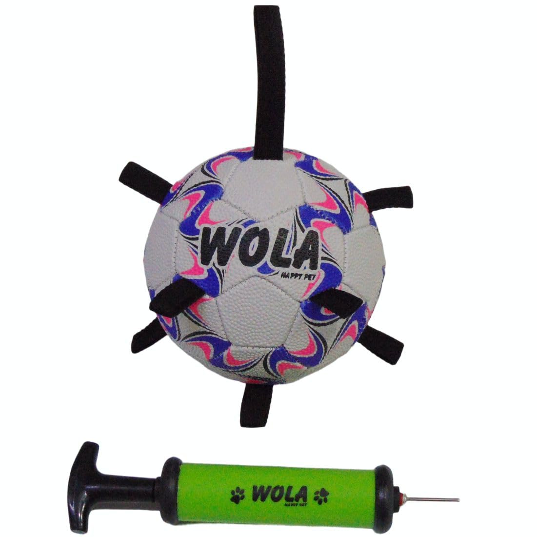 Wasan WOLA Multi Tab Dog Ball for Small/Young Dogs I Suitable for Indoor & Outdoor Play I Interactive Ball with Grab Tabs I Diam