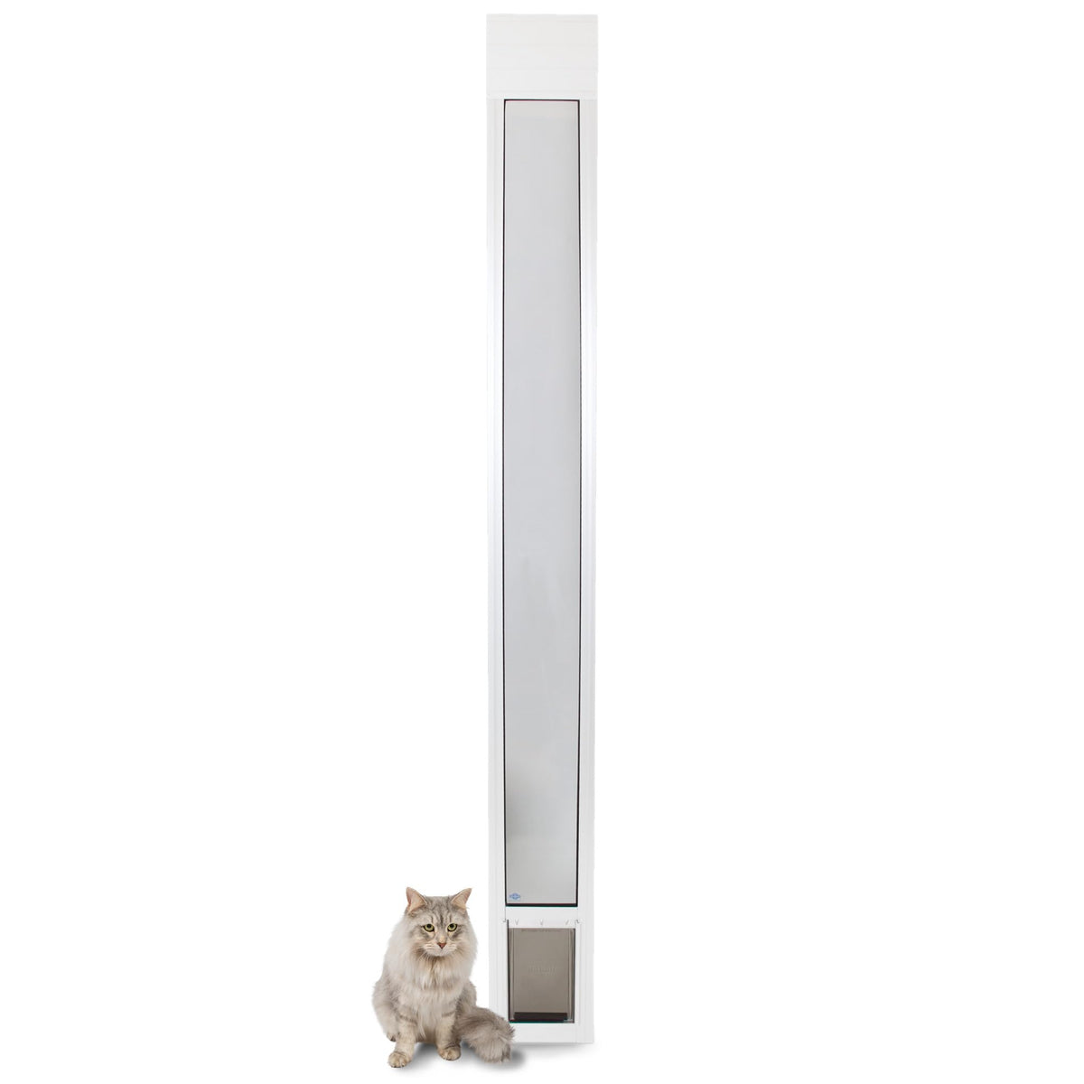 Petsafe Doggy Door For Sliding Glass Doors, Adjustable Height 75 7/8' To 81', No-Cut Diy Install, Aluminum Panel, Ideal For Renters, For Cats And Small Dogs Up To 15 Lb, (White, Small)