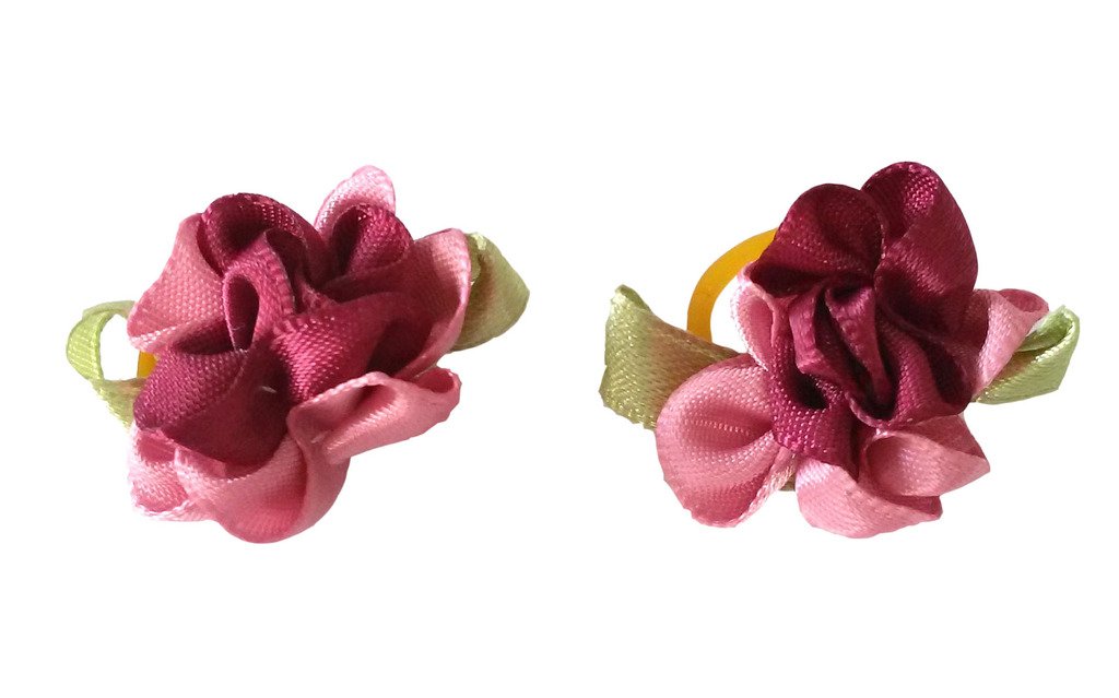 Pet Show Flowers Pet Dog Hair Bows W/Rubber Bands Cat Puppy Grooming Accessories Assorted Color Pack Of 100
