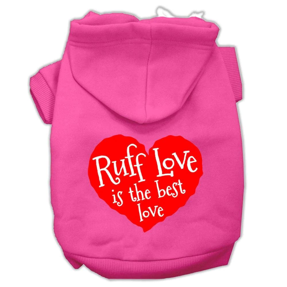 Pet Dog & Cat Hoodie Screen Printed, 'Ruff Love' Baby Blue 3Xl (25-35 Lbs.)