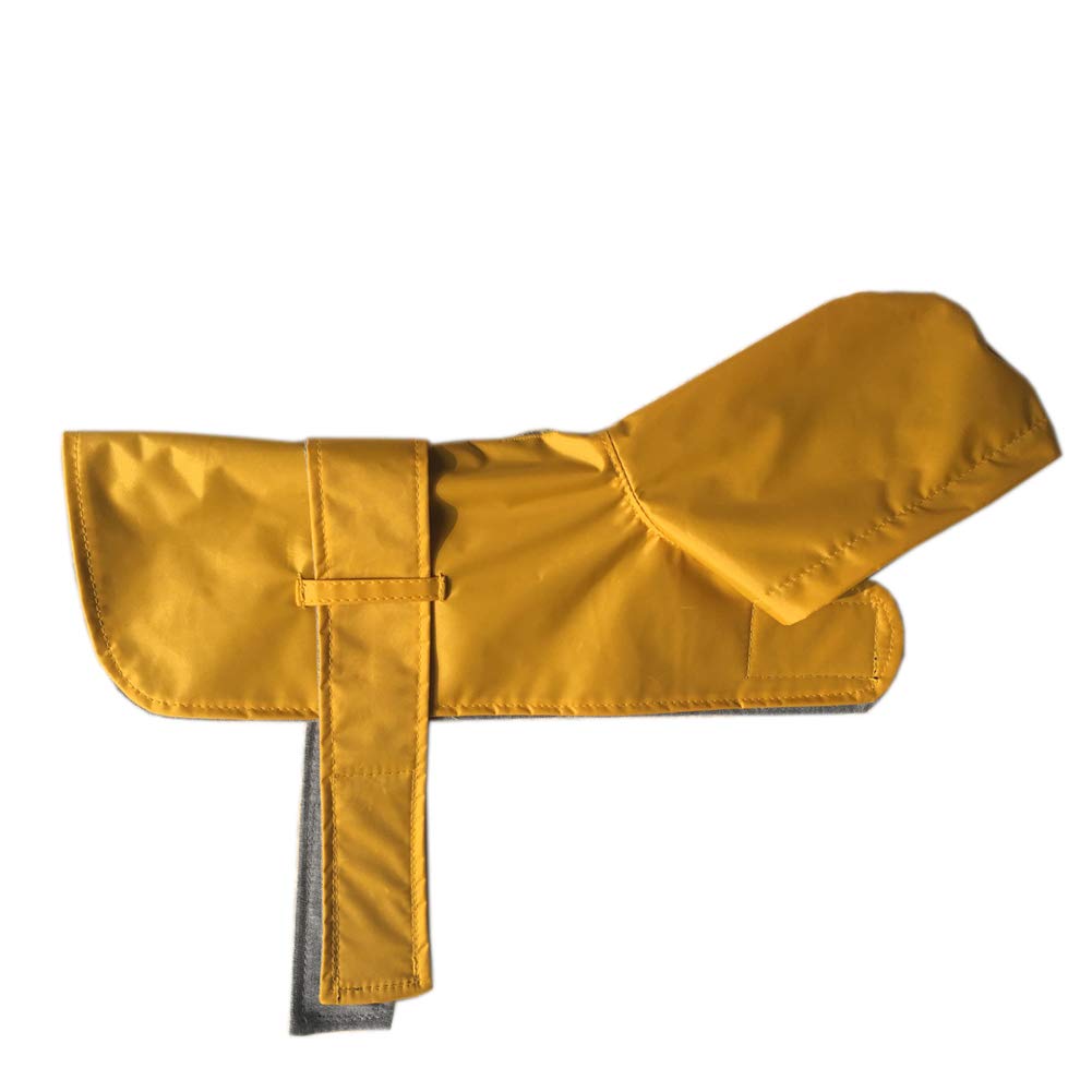 Leerking Dog Raincoat Hooded Leash Hole 10 Sizes, Waterproof Double Layer Dog Rain Coat Jacket With Cotton Lining For Small Medium And Large Dog,Yellow,Xxs