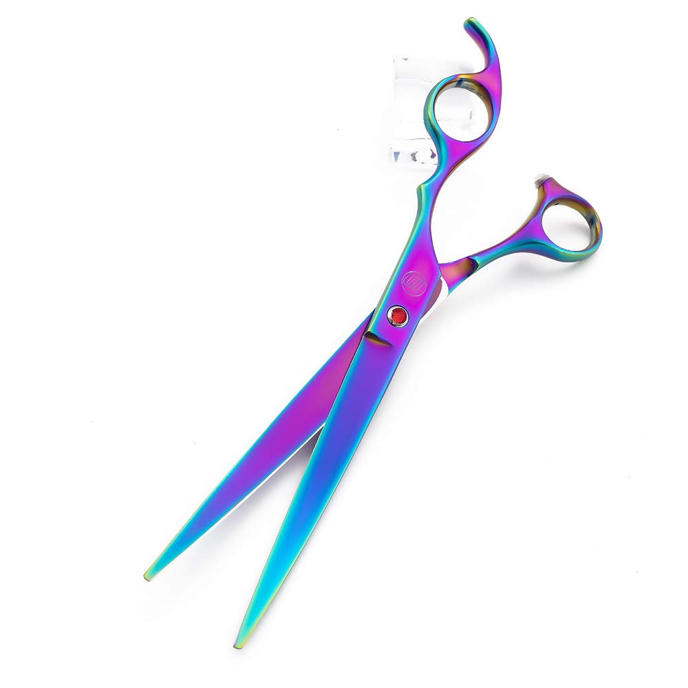 Moontay Professional 8.0' Dog Grooming Scissors Set, 4-Pieces Straight, Upward Curved, Downward Curved, Thinning/Blending Shears For Dog, Cat And Pets, Jp Stainless Steel, Multicolour