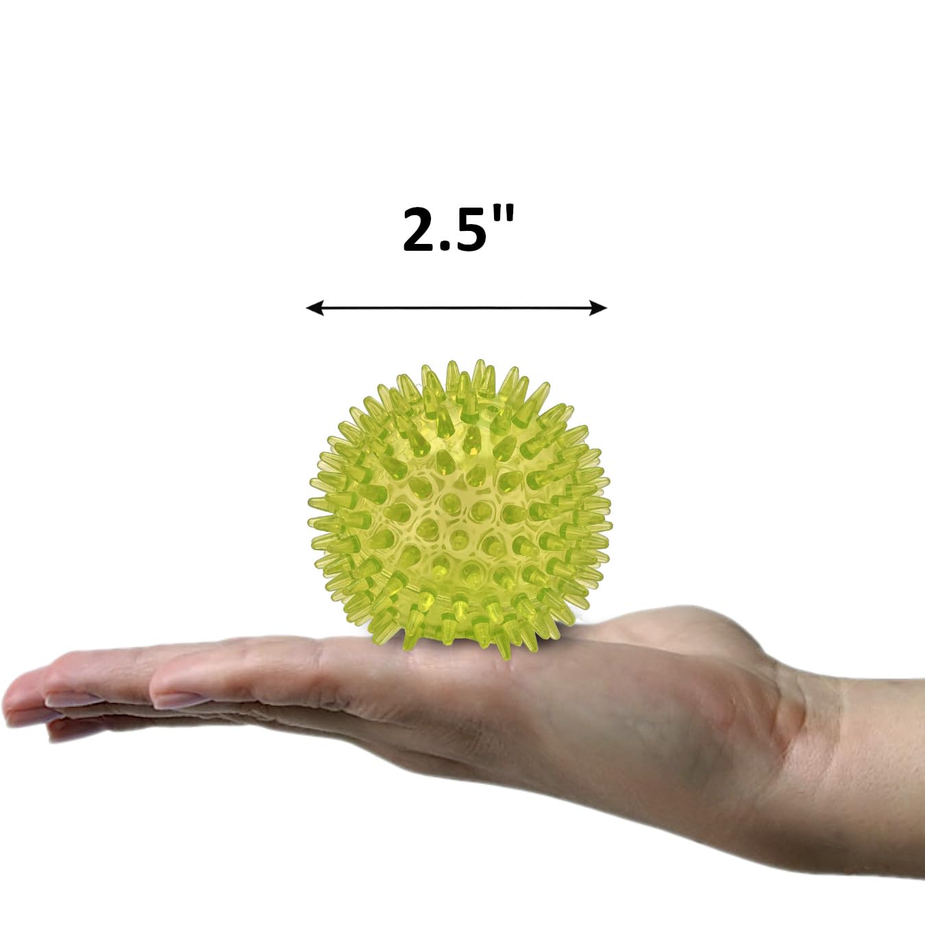 Cutie'S Petbox Squeaky Rubber Spike Toy Ball For Small Dogs (2.5 Inch, Yellow)