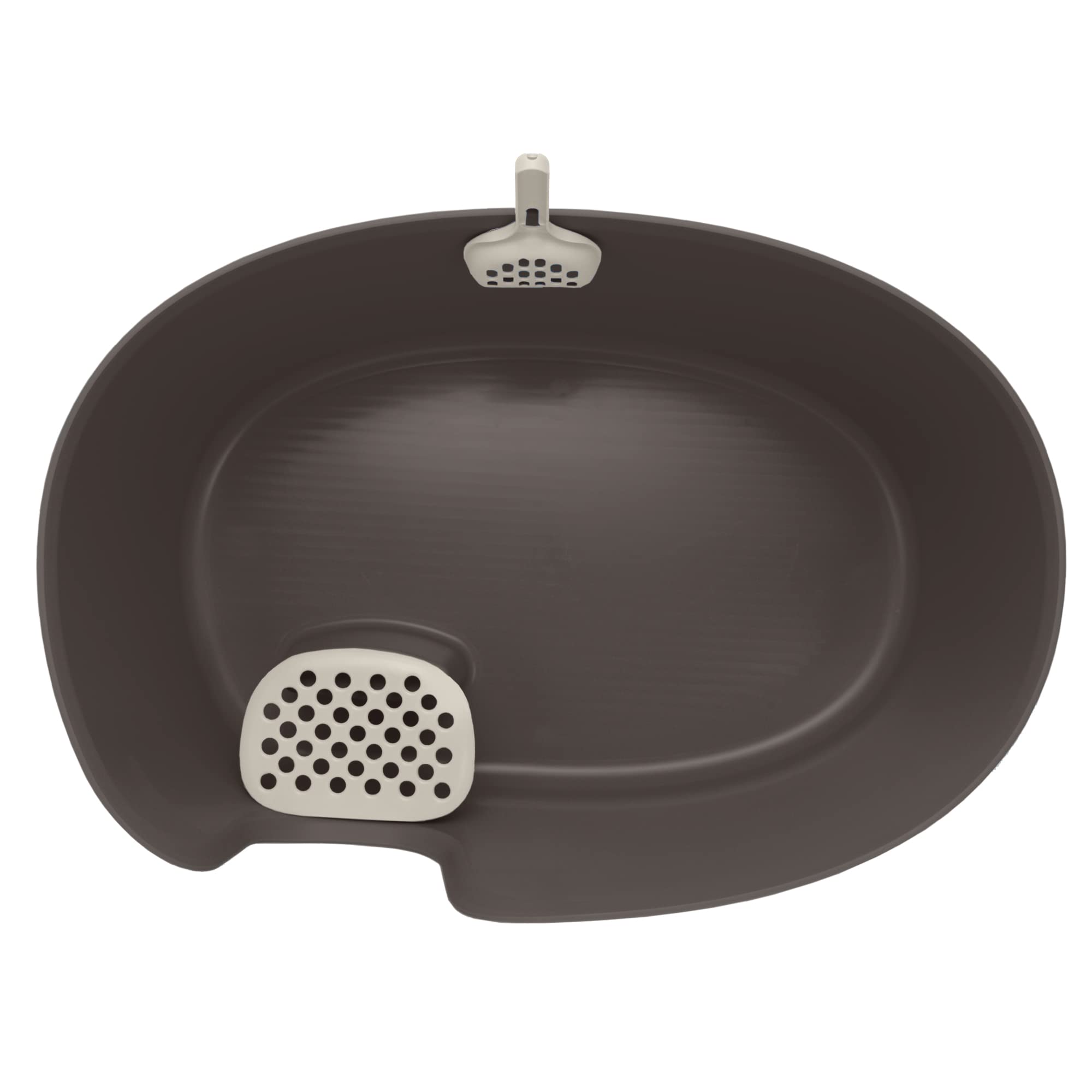 Richell Paw Trax High Wall Cat Litter Box - Extra Large, Brown, Plastic, Wide - Model G0803840600375