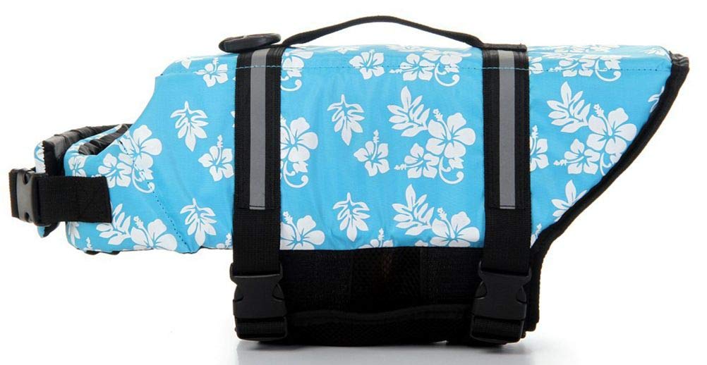 Chezabbey Dog Life Jacket Adjustable Dog Lifevest Swimsuit Safety Vest Apparel Lifesaver Coat For Small Large Cats Puppy Kitty W