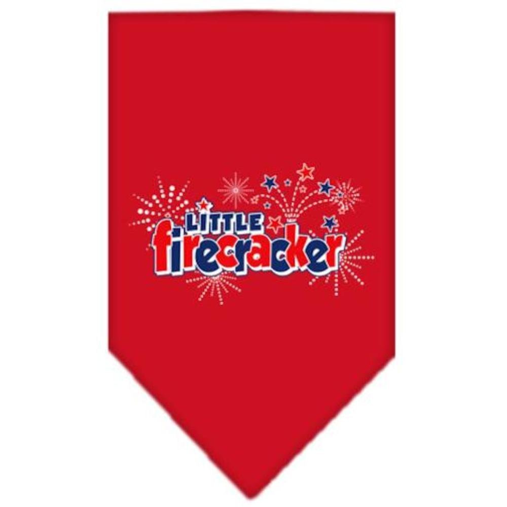 Pet And Dog Bandana Screen Printed, 'Little Firecracker' Red Large