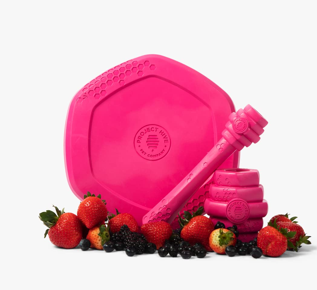 Project Hive ·Pet Company· - Wild Berry Scented - Hive Dog Fetch Stick For Large Breeds - Dog Stick Toy - Floats In Water - Treat Dispenser Toy - Durable And Tough - Made In The Usa