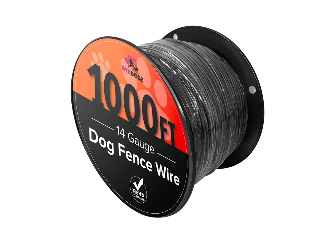 Dog Fence Wire For Electric Dog Fence System, 1000 Ft, 14 Gauge Pro Grade Wire, Covers 1 Acre,Easy To Install, Compatible With R
