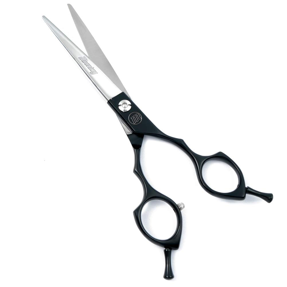Moontay 6.5' Professional Pet Grooming Scissor, Dog Cat Grooming Shear/Scissor Fur Cutting Shear With Double Finger Rests, 440C Japanese Stainless Steel Grooming Scissor, Black