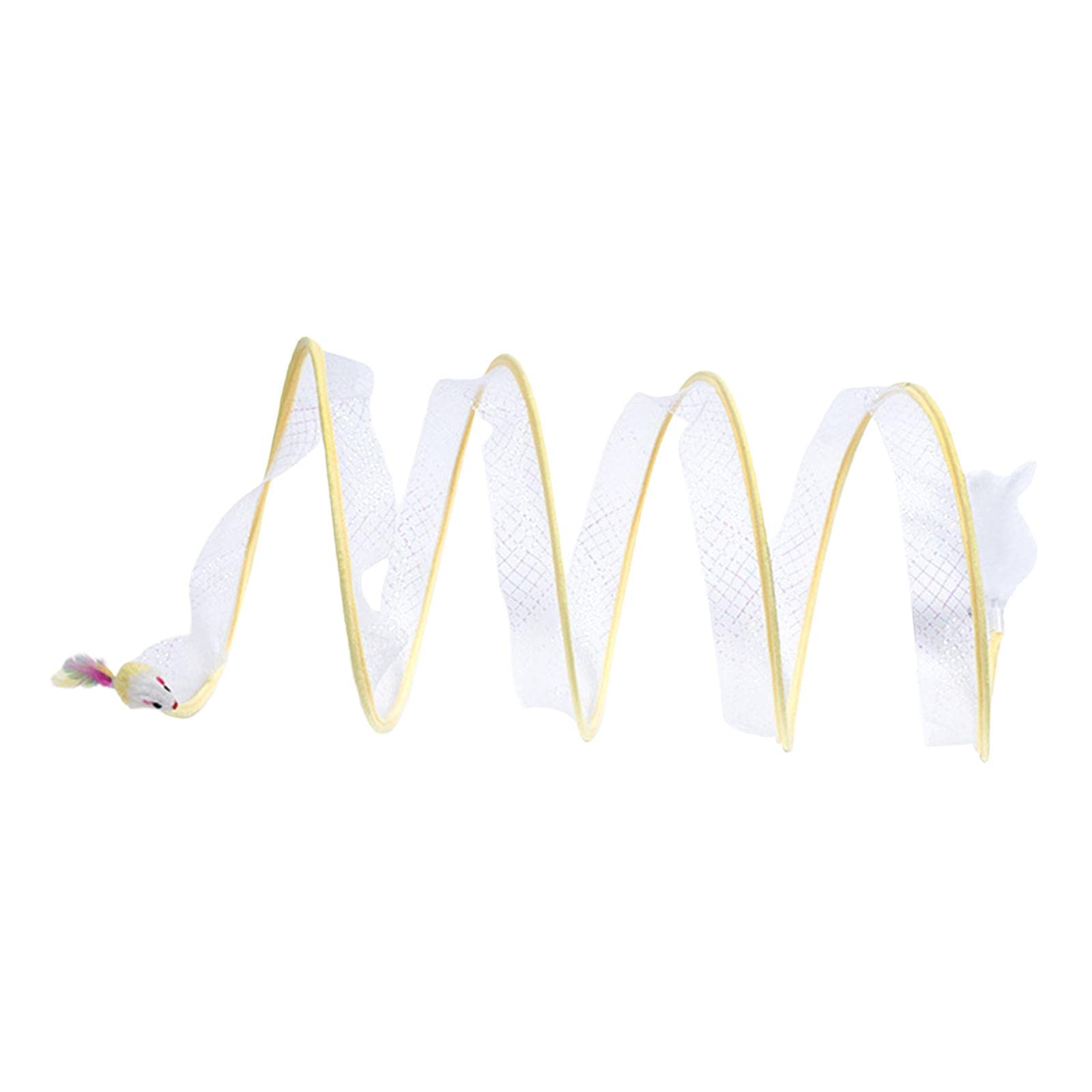 Ecomistiq Collapsible Cat Tunnel Pet Interactive Toy Spring For Kitten Puppy Bunny Yellow| Toys| Supplies |Pet