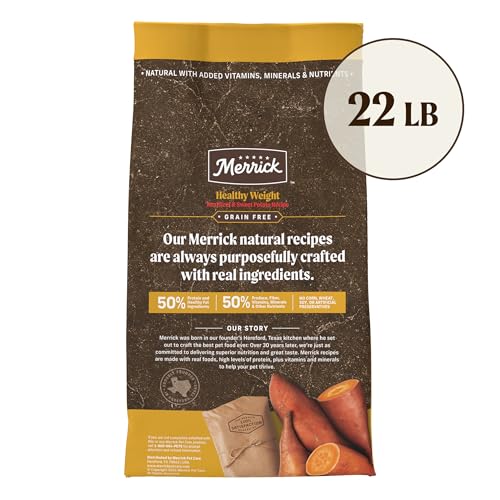 Merrick Premium Grain Free Dry Dog Food Weight Management Dog Food, Wholesome And Natural Kibble, Healthy Weight Recipe - 22.0 l
