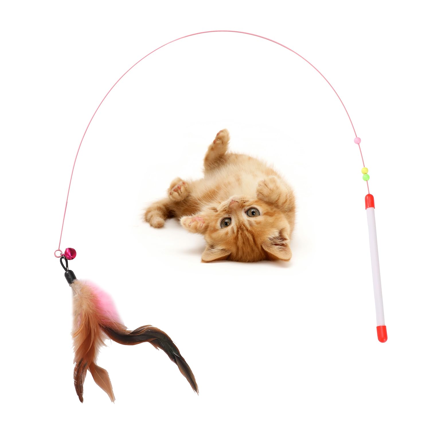 Luckitty Cat Tunnels Tube Toy With Plush Ball & Cat Wand Feather Toys-Portable Tattaff Waterproof Washable-Interesting Geometric