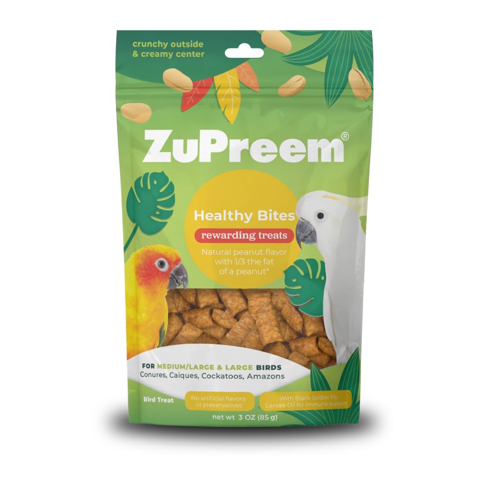 ZuPreem Healthy Bites, Rewarding Bird Treat, Medium/Large to Large Birds, No Artificial Flavors or Preservatives, Treat for Conu