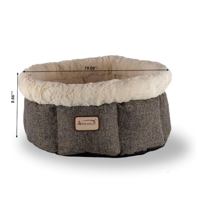 Armarkat Cozy Cat Bed in Beige and Gray C105HHS/MB