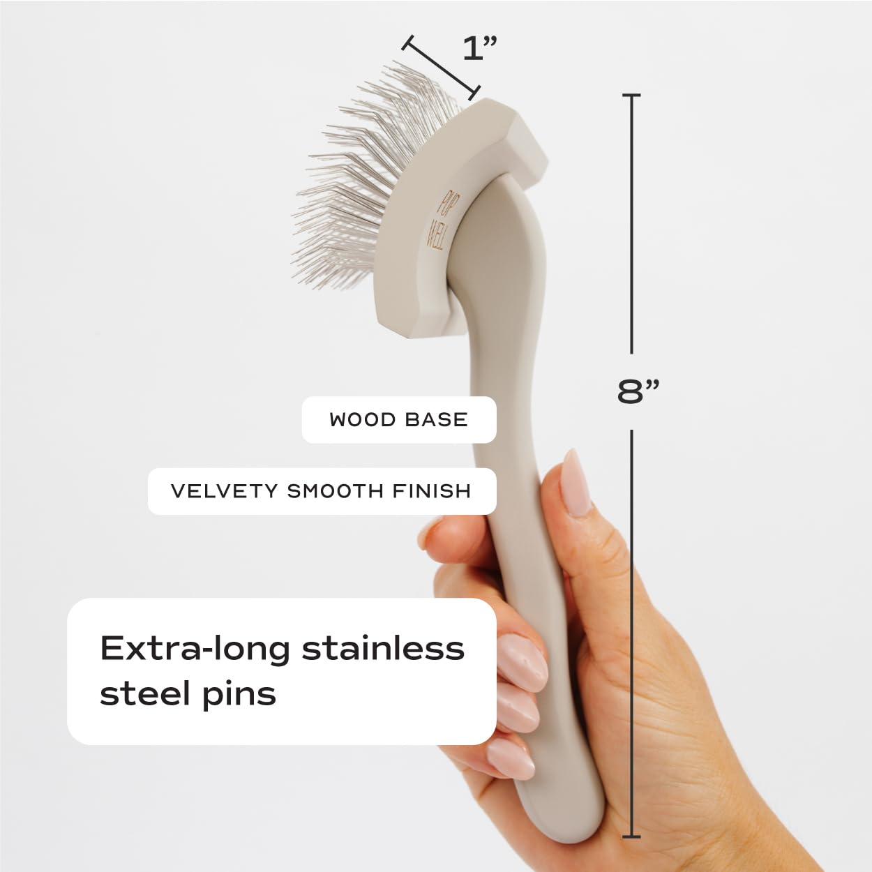 Pupwell Slicker Brush For Professional And Luxury Dog Grooming To Prevent Matting With Dense And Extra Long Stainless Steel Pins