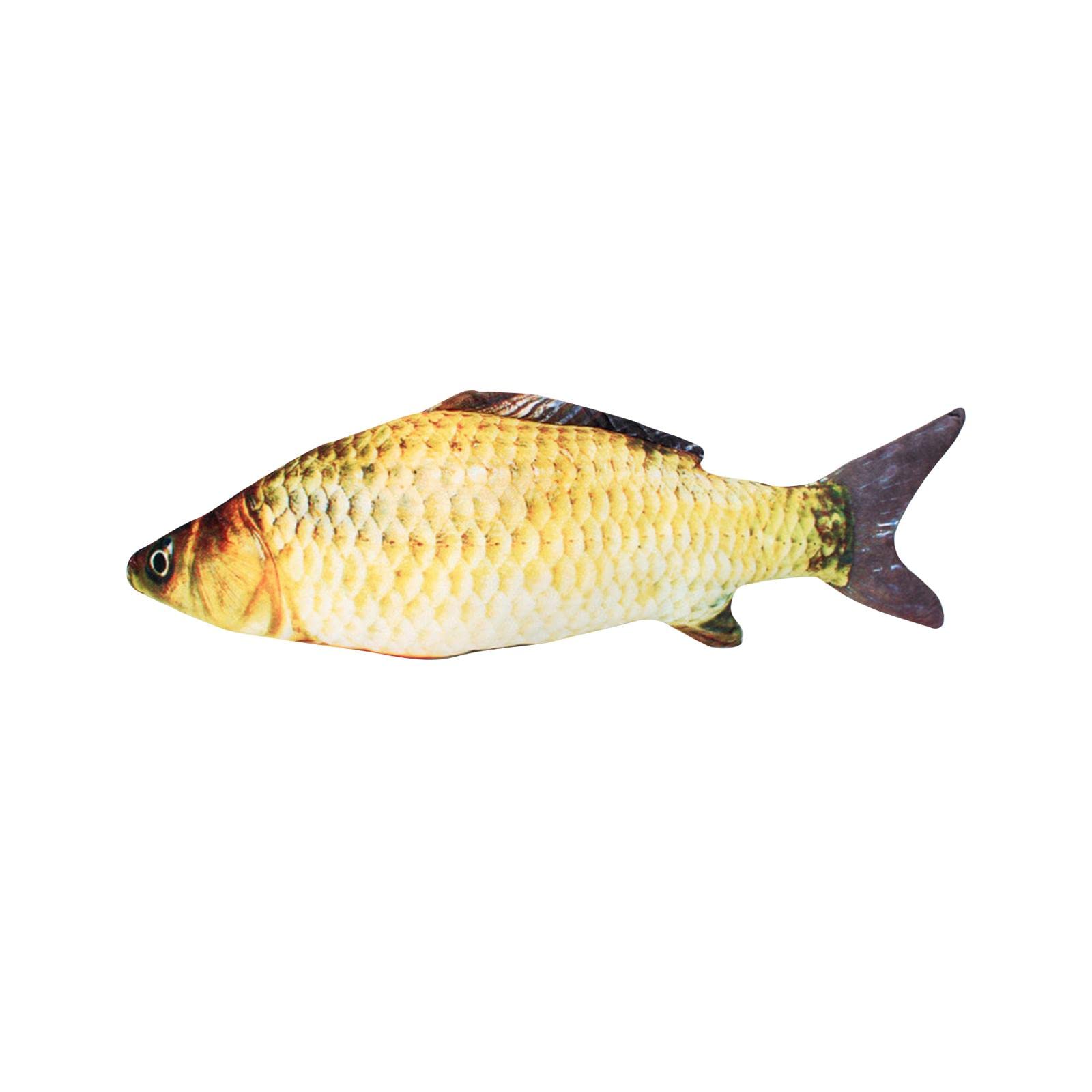 Ujeavette Plush Cat Catnip Fish Toys 18Cm Simulation Stuffed Fish Toy Practical Lovely Crucian Carp