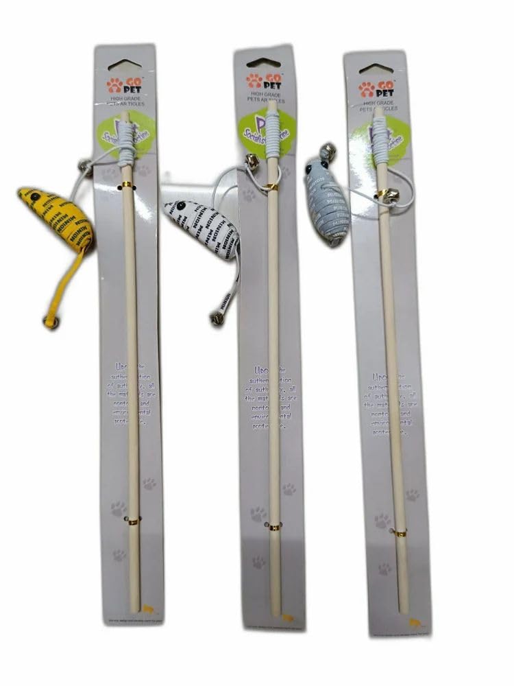 Premiumav Cat Rod Interactive Toys  Keeps Cats Active & Exercising, Stimulates Kitten Interest & Cat Senses, Fun Indoor Play Wa