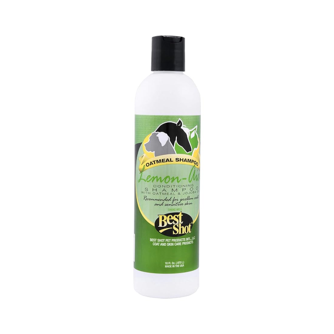 Best Shot Lemon-Aid Oatmeal Wash, Pet Shampoo for Dogs, Cats, and Horses, Ideal Pet Grooming Supplies, 16 Oz.