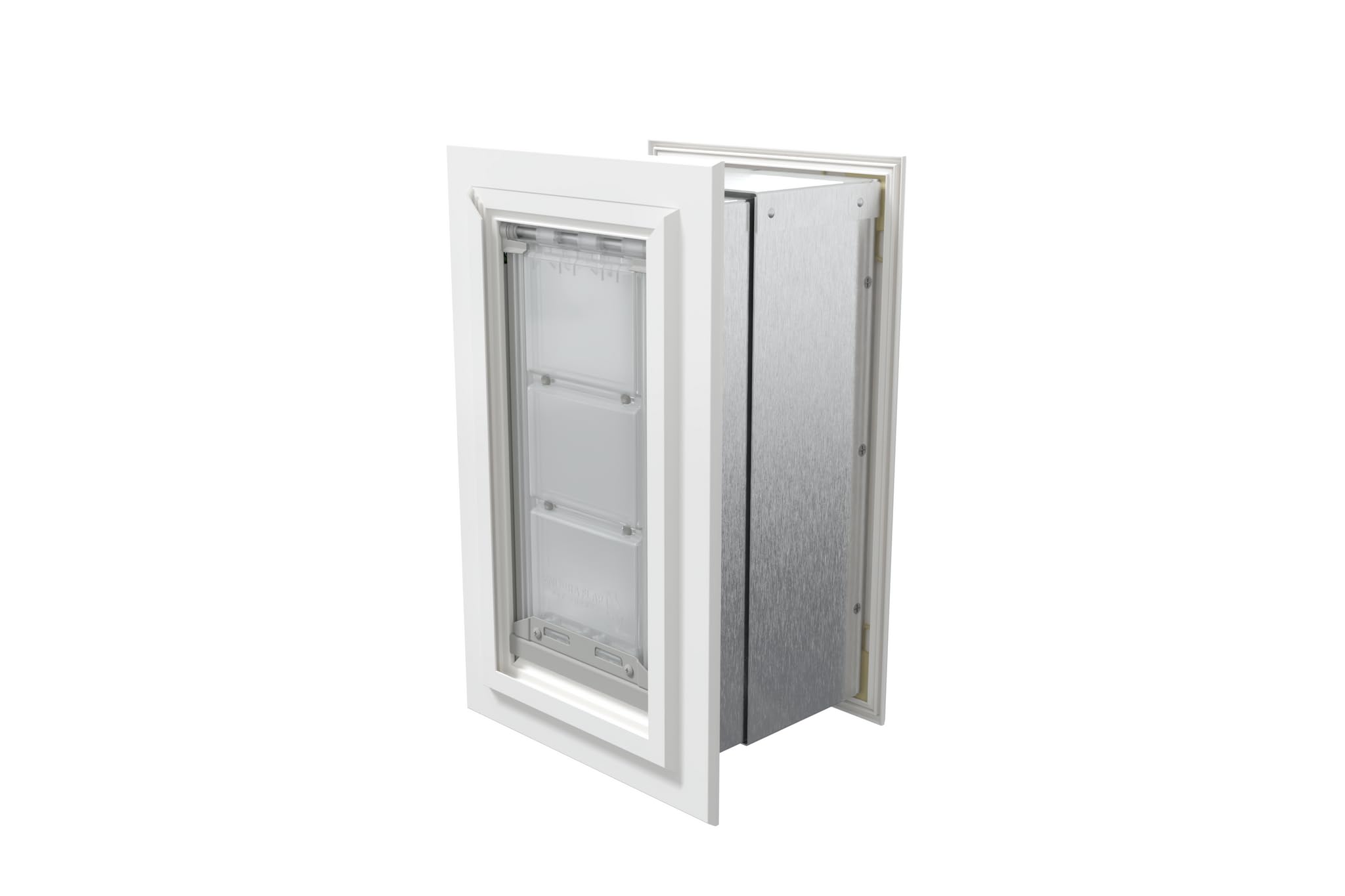 Endura Flap Cat Door For Walls | Premium Aluminum Frame Wall Mount Pet Entrancefor Cats And Small Dogs | Dual Layer All-Weather