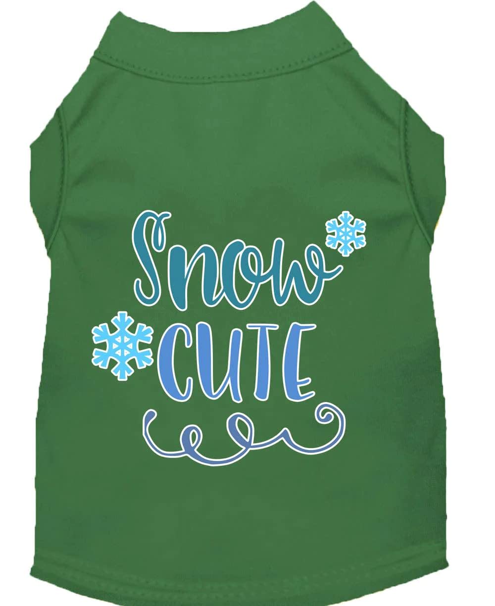 Christmas Pet Dog & Cat Shirt Screen Printed, &quot;Snow Cute&quot; Yellow 3XL (25-35 lbs.)