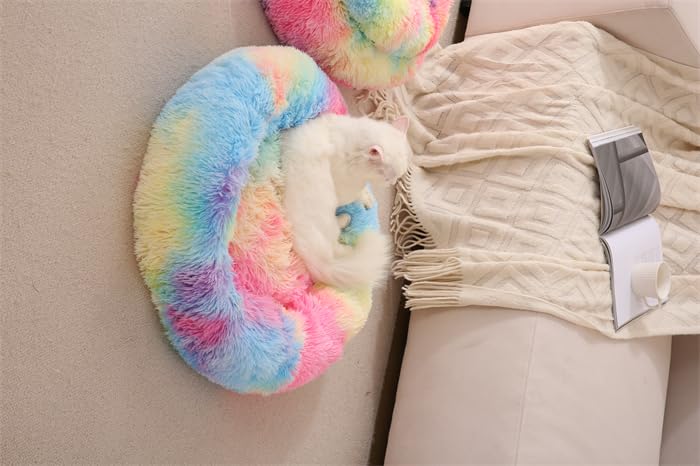 Small Dog Bed Cat Bed Donut Kitten Beds Dog Sofa Small Sofa Puppy Bed Cute Bed Cat Pet For 3Kg Pet Donut Bed