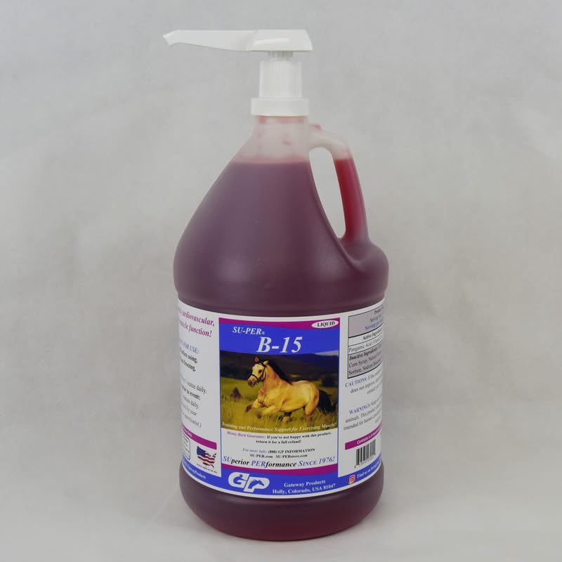 SU-PER B-15 Vitamin Supplement for Horses - Equine Vitamin B-15 Liquid for Performance Support - Supports Normal Cardiovascular 