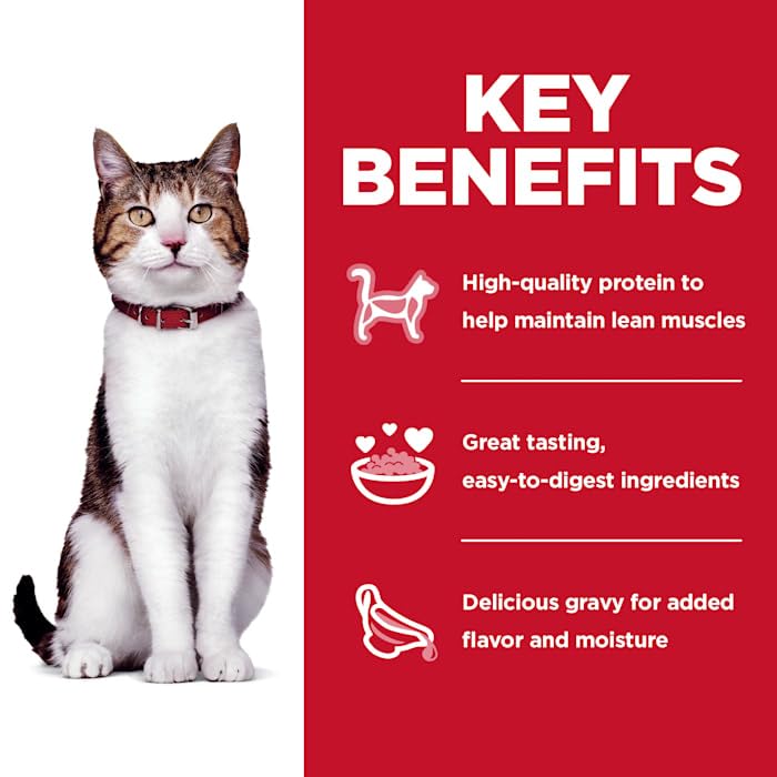 Hills Science Diet Adult 7+, Senior Adult 7+ Premium Nutrition, Wet Cat Food, Variety Case: Chicken; Tuna Stew, 2.8 oz Pouch Va