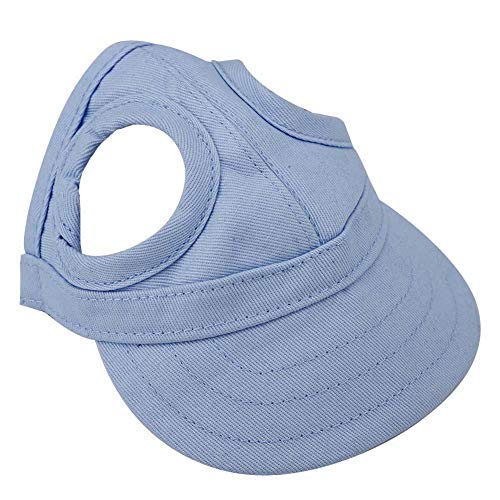 Fdit Pet Dog Sun Protection Visor Hat With Adjustable Strap Sport Hat (Blue S)