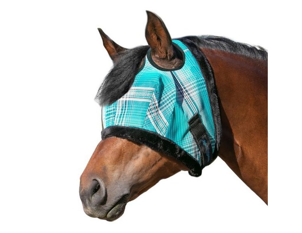 Kensington UV Fly Mask with Fleece Trim - Protective Mask with Dual Ear Opening Size: XXL Color: 2021-Atlantis