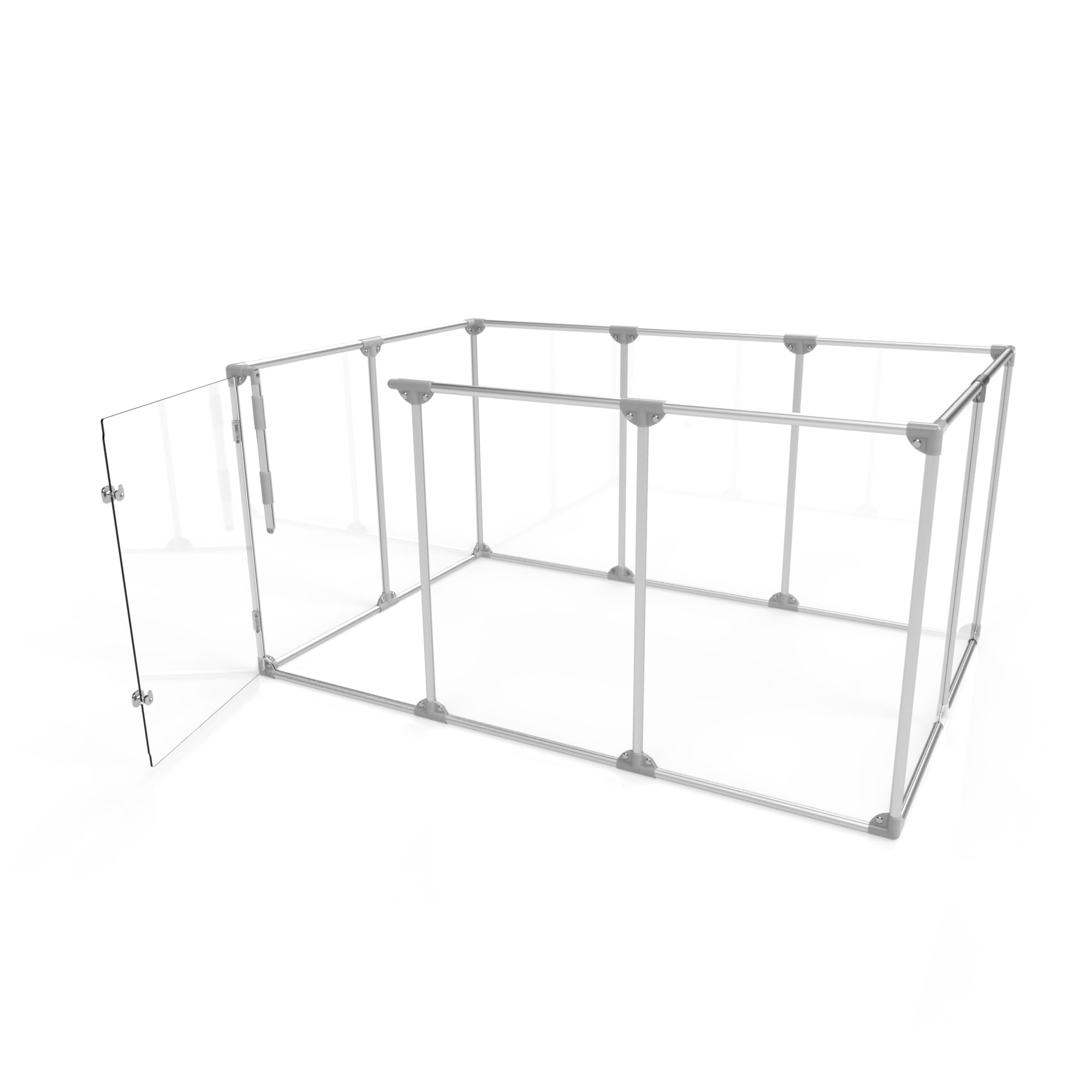 Clearly Loved Pets 36'' Tall Large Lucidium Pet Pen, Silver