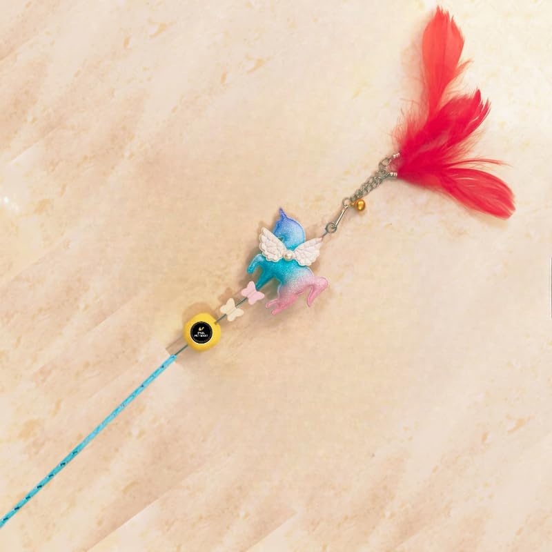 Psk Pet Mart 1 Pcs Teaser Stick Wand For Cat Fun Catcher Cats Stick Toy, Plastic Training Aid For Cat