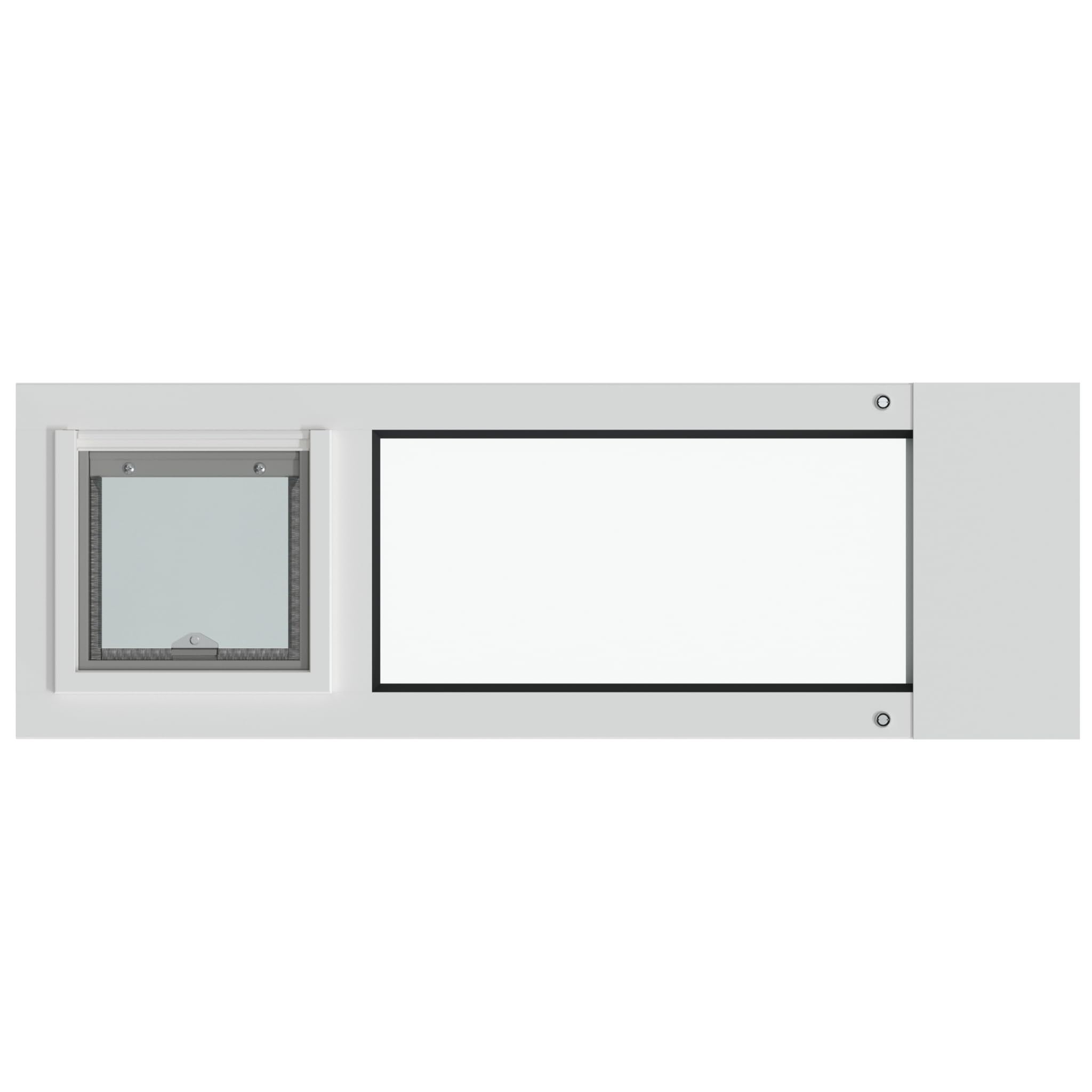 Liberty Cat Door for Sash Windows | Cat Door for Aluminum Frame Windows | Economical Sturdy Window Insert | White Frame | 21.5 -