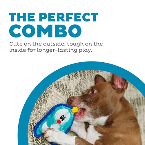 Outward Hound Plush Squeaky Dog Toy, Blue Penguin, X-Small, Durable Polyester, Model 67806