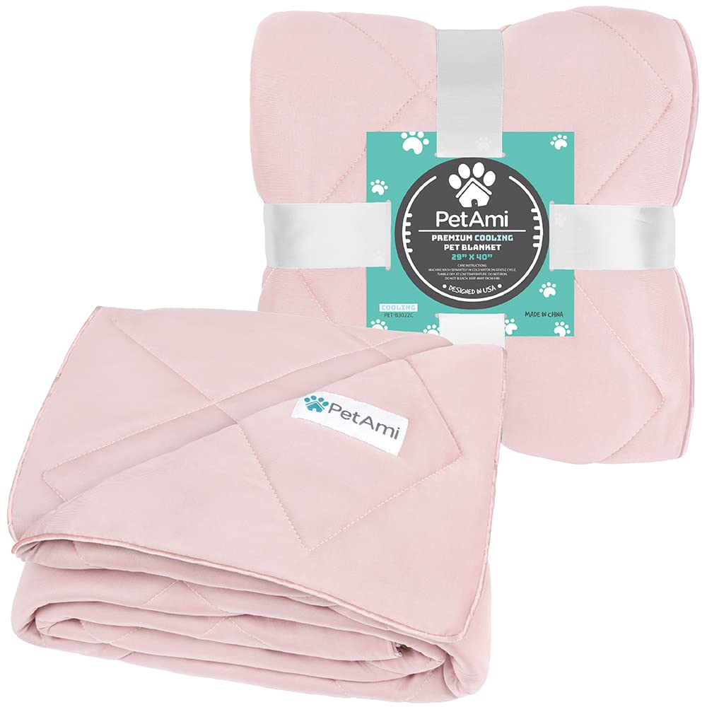 Petami Premium Cooling Dog Blanket | Lightweight Fluffy Pet Throw Blanket Bed Cover For Dogs, Cat, Puppies | Pet Blanket Furniture Protector Couch Sofa | Reversible Fuzzy Cozy | 29X40, Pink