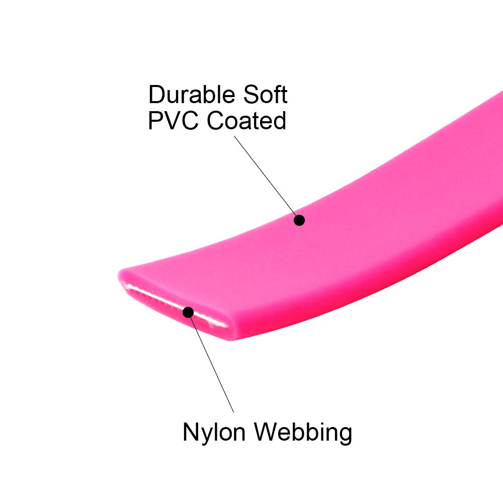 Waterproof Dog Training Leash 50Ft 30Ft 15Ft 10Ft 5Ft Heavy Duty Recall Long Lead For Large Medium Small Dogs (10Ft, Pink)