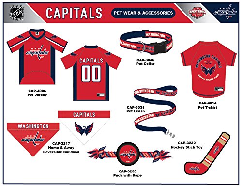 NHL Washington Capitals Tee Shirt for Dogs & Cats, Medium. - Are You A Hockey Fan? Let Your Pet Be An NHL Fan Too!