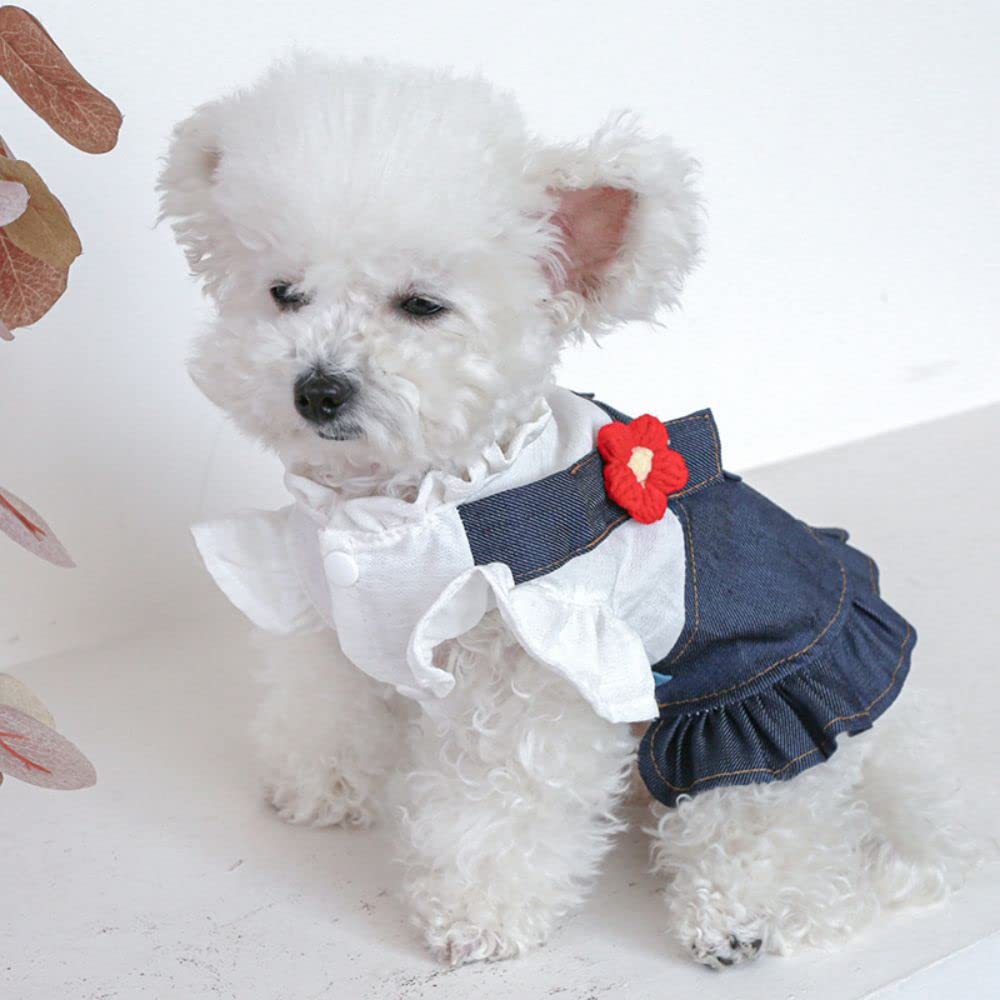 Harikaji Pet Dress, Sweet Flower Small Dog Skirt Girl Tutu Clothing Puppy Cat Apparel Teddy Clothes Wedding Dresses For Spring S