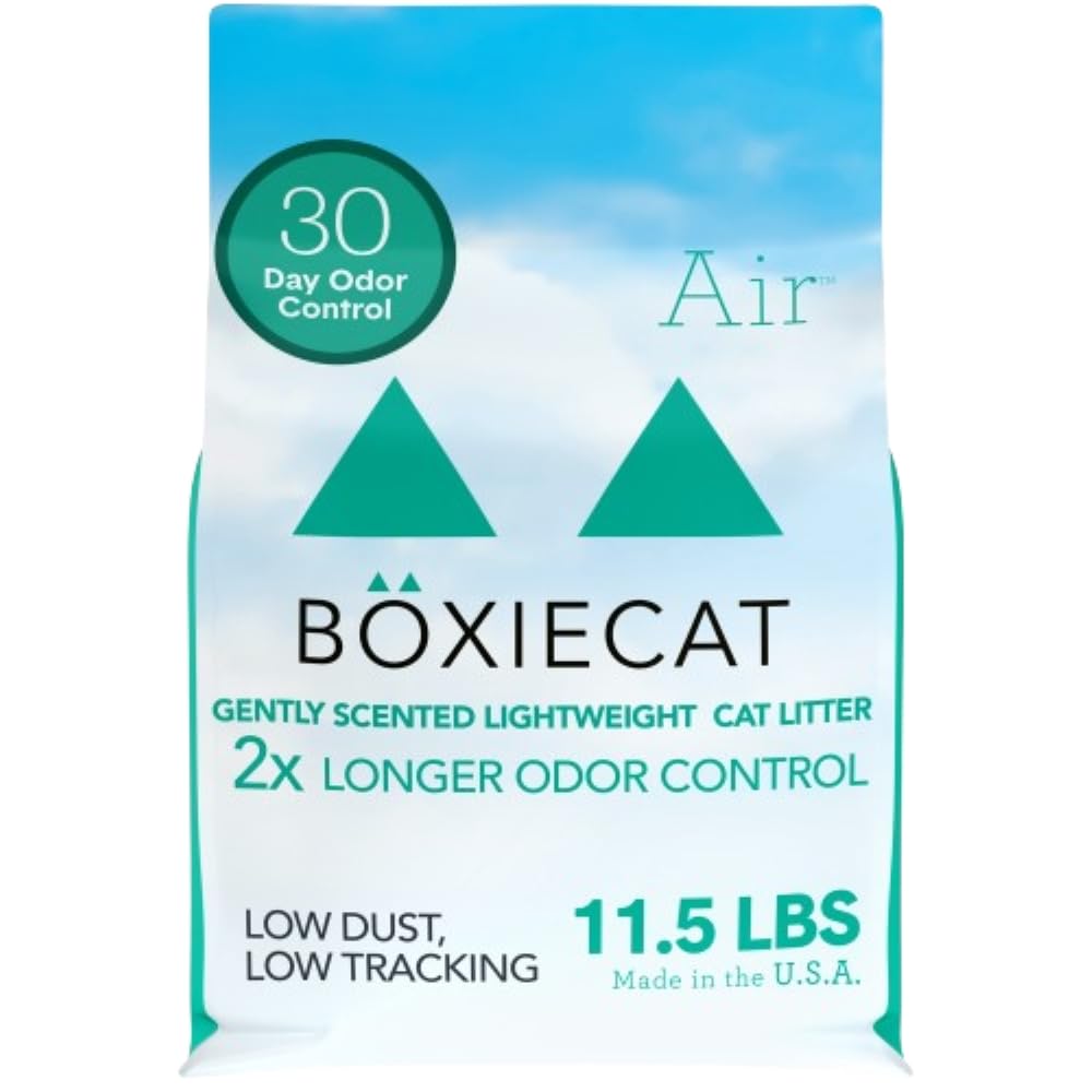 Boxiecat Air Lightweight Premium Clumping Cat Litter -Gently Scented- 11.5 Lb- Plant-Based Formula -Stays Ultra Clean, Longer Lasting Odor Control, 99.9% Dust Free