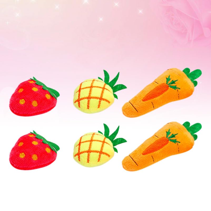 NOLITOY 6 PCS Catnip Toys for Cat: Plush Fruit Design Cat Chew Toys -Kitten Entertaining Interactive Dolls for Pet Playtime