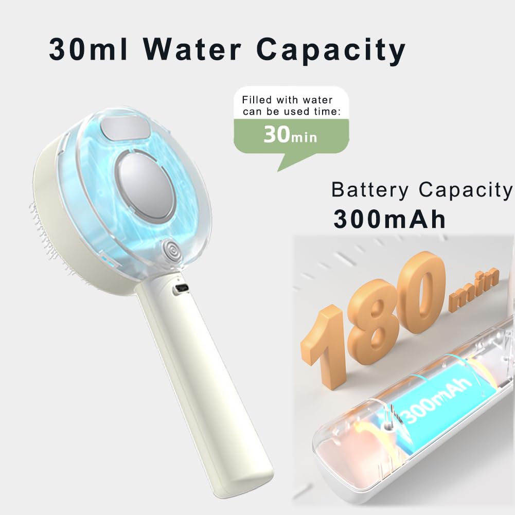 Marchul Pet Steam Brush For Shedding Control, Anti-Static Fine Spray Cat Grooming Brush With Release Button And Tank, Deep Clean