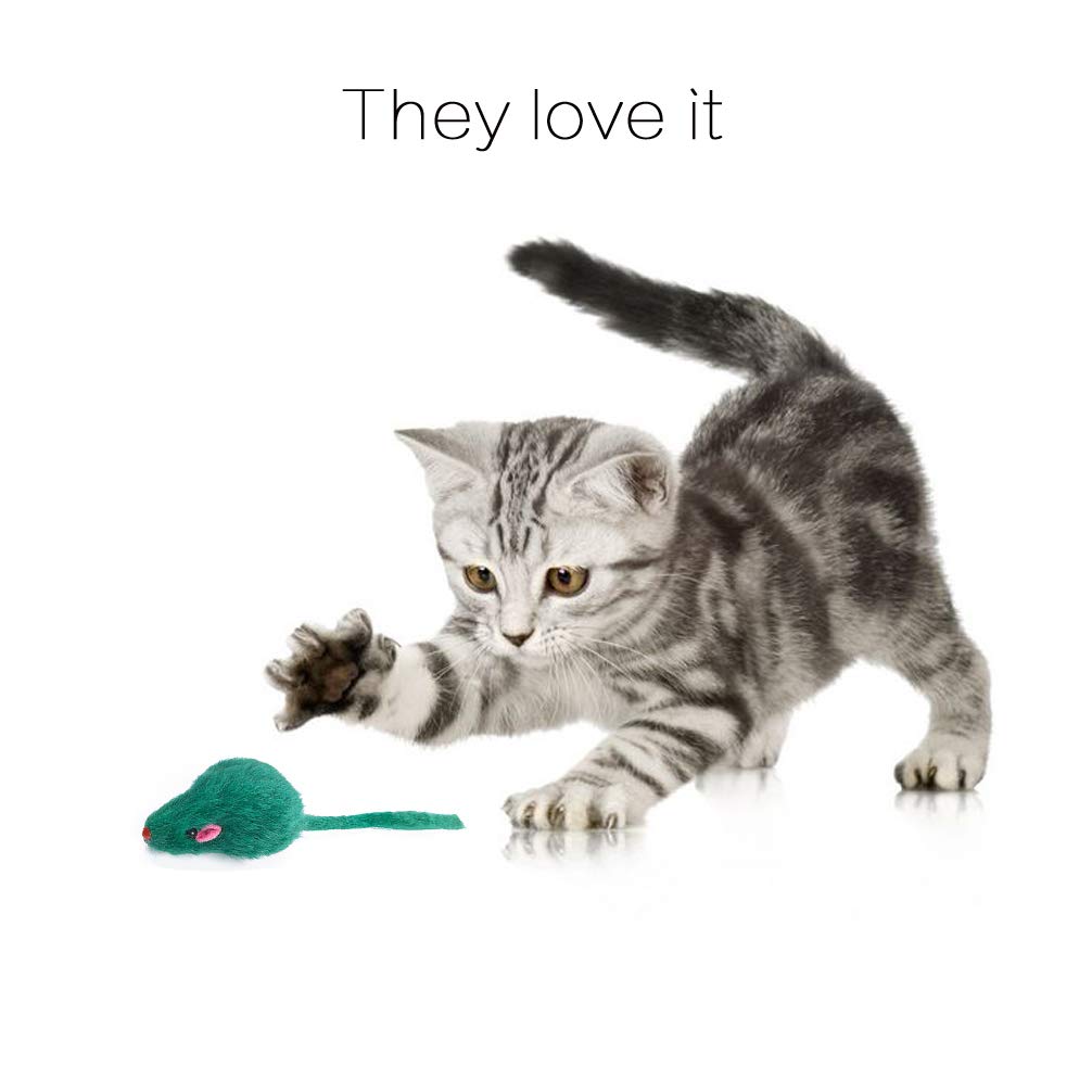 Yangbaga 14 Pack Rainbow Mice Rattle Cat Toys for Cats & Kittens - Colorful, Engaging, Interactive Fun