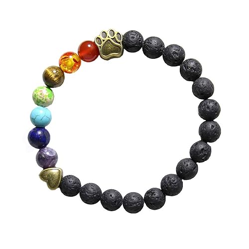 Cozymate Rainbow Bridge Pet Memorial Gift Lava Bead Bracelet In Memory Of Dogs Cats