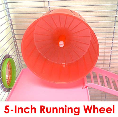 Pink Large 5-Levels Hamster Habitat Rodent Gerbil Mouse Mice Rats Animal Critters Home Cage Includes Complete Set Of Accessories
