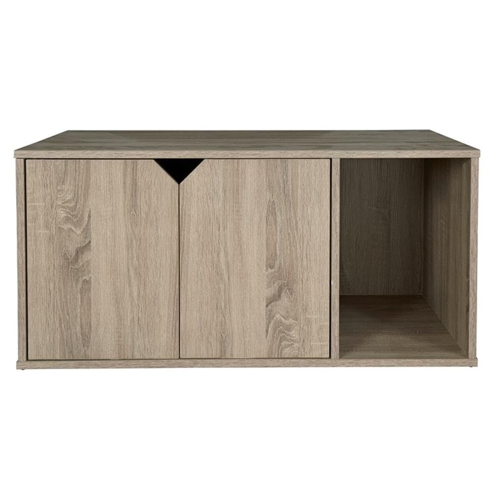 Progressive Furniture Finn Engineered Wood Cat Litter Box Enclosure in Taupe